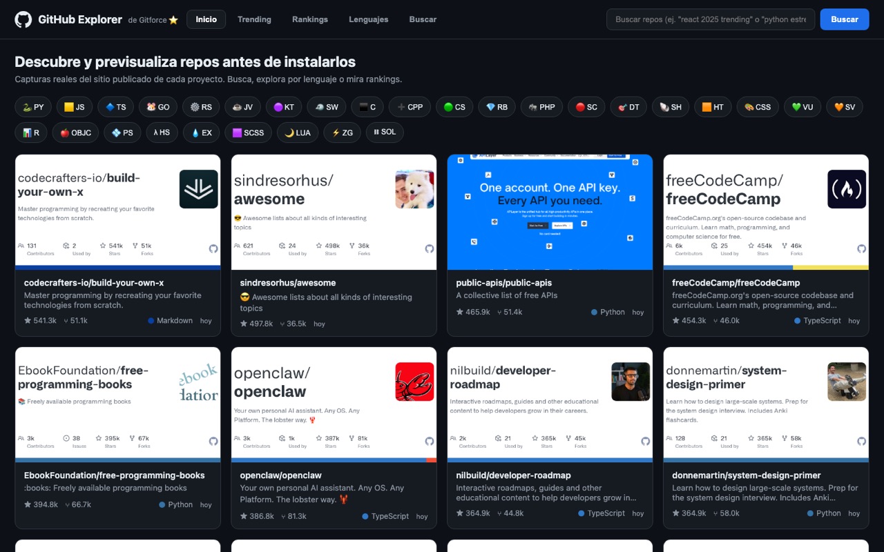 GitForce · Explore GitForce